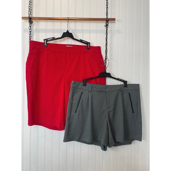 Gap Pleated High Rise Shorts - Dalia Red Polka Dot Bermuda Shorts Bundle 14W - Picture 1 of 13